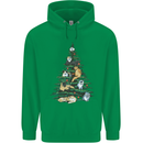 Cat Christmas Tree Childrens Kids Hoodie Irish Green