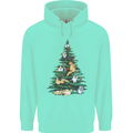 Cat Christmas Tree Childrens Kids Hoodie Peppermint