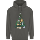 Cat Christmas Tree Childrens Kids Hoodie Storm Grey