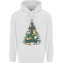 Cat Christmas Tree Childrens Kids Hoodie White