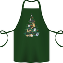 Cat Christmas Tree Cotton Apron 100% Organic Forest Green