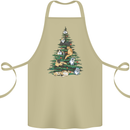 Cat Christmas Tree Cotton Apron 100% Organic Khaki