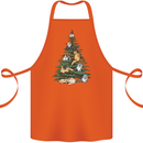 Cat Christmas Tree Cotton Apron 100% Organic Orange