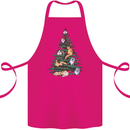 Cat Christmas Tree Cotton Apron 100% Organic Pink