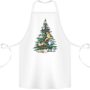 Cat Christmas Tree Cotton Apron 100% Organic White