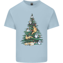 Cat Christmas Tree Kids T-Shirt Childrens Light Blue