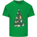 Cat Christmas Tree Mens Cotton T-Shirt Tee Top Irish Green
