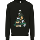 Cat Christmas Tree Mens Sweatshirt Jumper Black