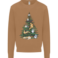 Cat Christmas Tree Mens Sweatshirt Jumper Caramel Latte