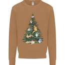 Cat Christmas Tree Mens Sweatshirt Jumper Caramel Latte