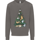 Cat Christmas Tree Mens Sweatshirt Jumper Charcoal