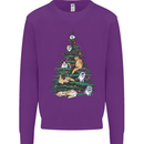 Cat Christmas Tree Mens Sweatshirt Jumper Purple