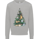 Cat Christmas Tree Mens Sweatshirt Jumper Sports Grey