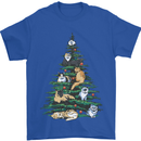 Cat Christmas Tree Mens T-Shirt Cotton Gildan Royal Blue