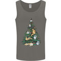 Cat Christmas Tree Mens Vest Tank Top Charcoal