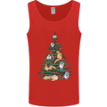 Cat Christmas Tree Mens Vest Tank Top Red