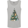 Cat Christmas Tree Mens Vest Tank Top Sports Grey