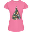 Cat Christmas Tree Womens Petite Cut T-Shirt Azalea