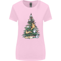 Cat Christmas Tree Womens Wider Cut T-Shirt Light Pink