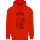 Cat Dont Fight Me Funny Childrens Kids Hoodie Bright Red