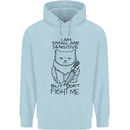 Cat Dont Fight Me Funny Childrens Kids Hoodie Light Blue