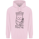 Cat Dont Fight Me Funny Childrens Kids Hoodie Light Pink