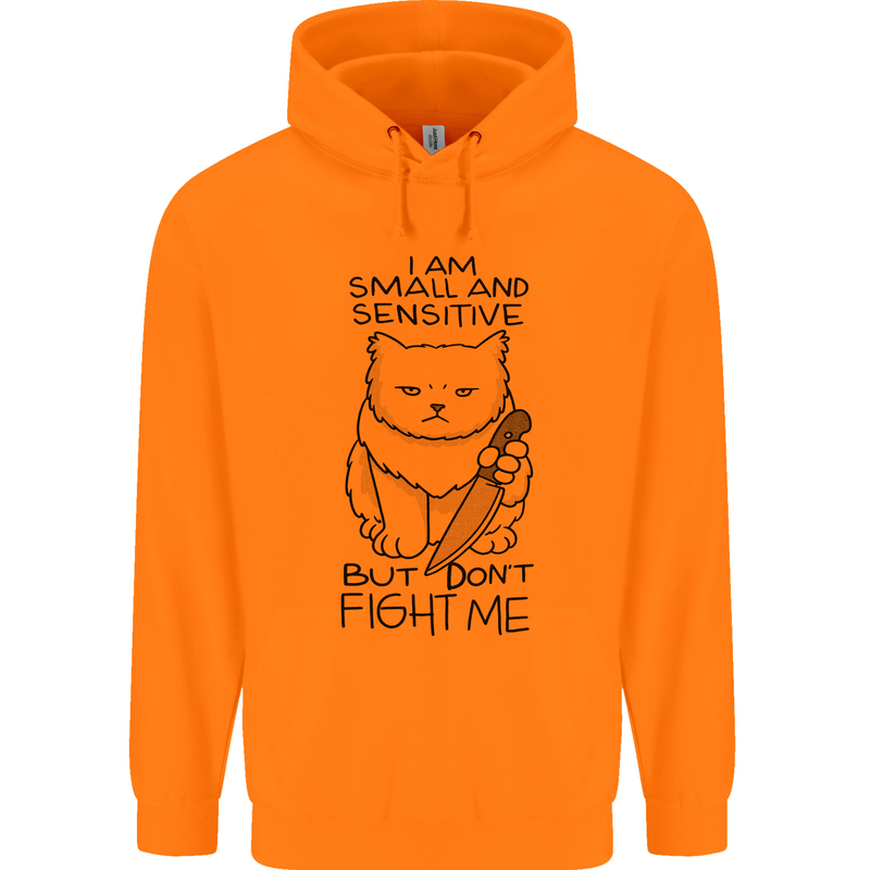 Cat Dont Fight Me Funny Childrens Kids Hoodie Orange