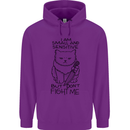 Cat Dont Fight Me Funny Childrens Kids Hoodie Purple