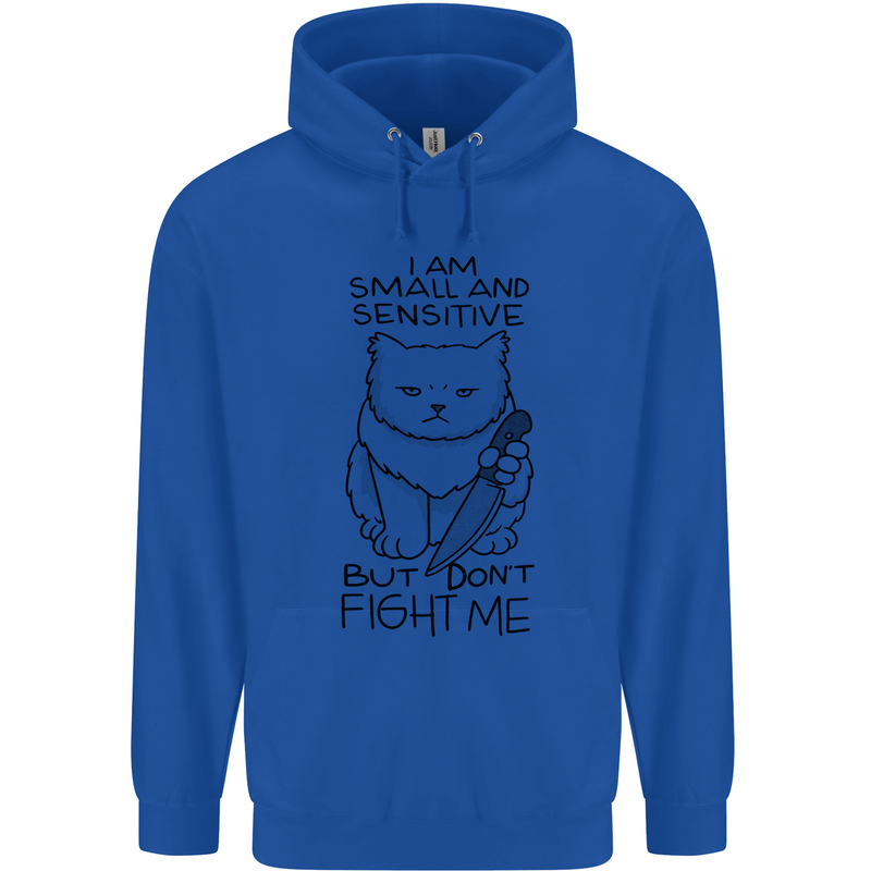 Cat Dont Fight Me Funny Childrens Kids Hoodie Royal Blue