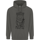 Cat Dont Fight Me Funny Childrens Kids Hoodie Storm Grey