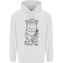 Cat Dont Fight Me Funny Childrens Kids Hoodie White