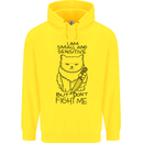 Cat Dont Fight Me Funny Childrens Kids Hoodie Yellow