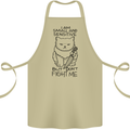 Cat Dont Fight Me Funny Cotton Apron 100% Organic Khaki