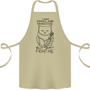 Cat Dont Fight Me Funny Cotton Apron 100% Organic Khaki