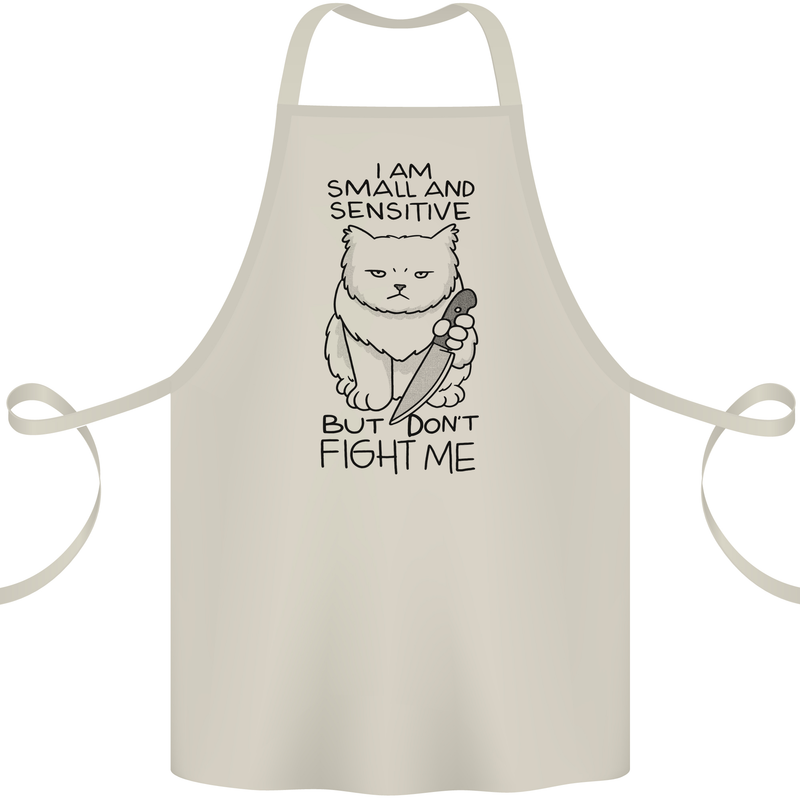 Cat Dont Fight Me Funny Cotton Apron 100% Organic Natural