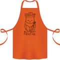 Cat Dont Fight Me Funny Cotton Apron 100% Organic Orange