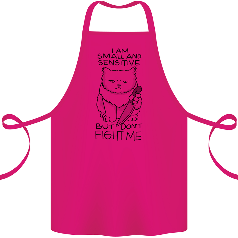 Cat Dont Fight Me Funny Cotton Apron 100% Organic Pink