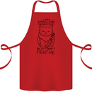 Cat Dont Fight Me Funny Cotton Apron 100% Organic Red
