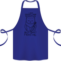 Cat Dont Fight Me Funny Cotton Apron 100% Organic Royal Blue
