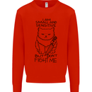 Cat Dont Fight Me Funny Kids Sweatshirt Jumper Bright Red