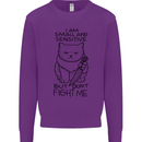 Cat Dont Fight Me Funny Kids Sweatshirt Jumper Purple