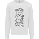 Cat Dont Fight Me Funny Kids Sweatshirt Jumper White