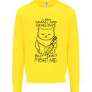 Cat Dont Fight Me Funny Kids Sweatshirt Jumper Yellow