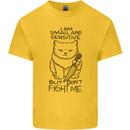 Cat Dont Fight Me Funny Kids T-Shirt Childrens Yellow