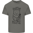 Cat Dont Fight Me Funny Mens Cotton T-Shirt Tee Top Charcoal