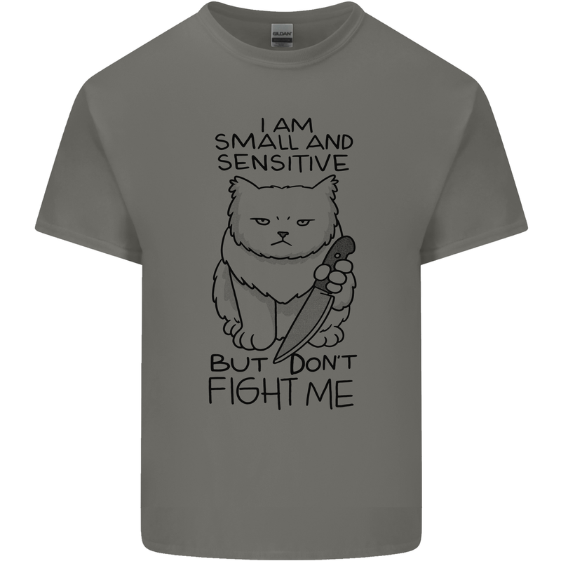 Cat Dont Fight Me Funny Mens Cotton T-Shirt Tee Top Charcoal