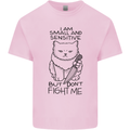 Cat Dont Fight Me Funny Mens Cotton T-Shirt Tee Top Light Pink
