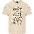 Cat Dont Fight Me Funny Mens Cotton T-Shirt Tee Top Natural