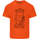 Cat Dont Fight Me Funny Mens Cotton T-Shirt Tee Top Orange