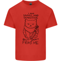 Cat Dont Fight Me Funny Mens Cotton T-Shirt Tee Top Red